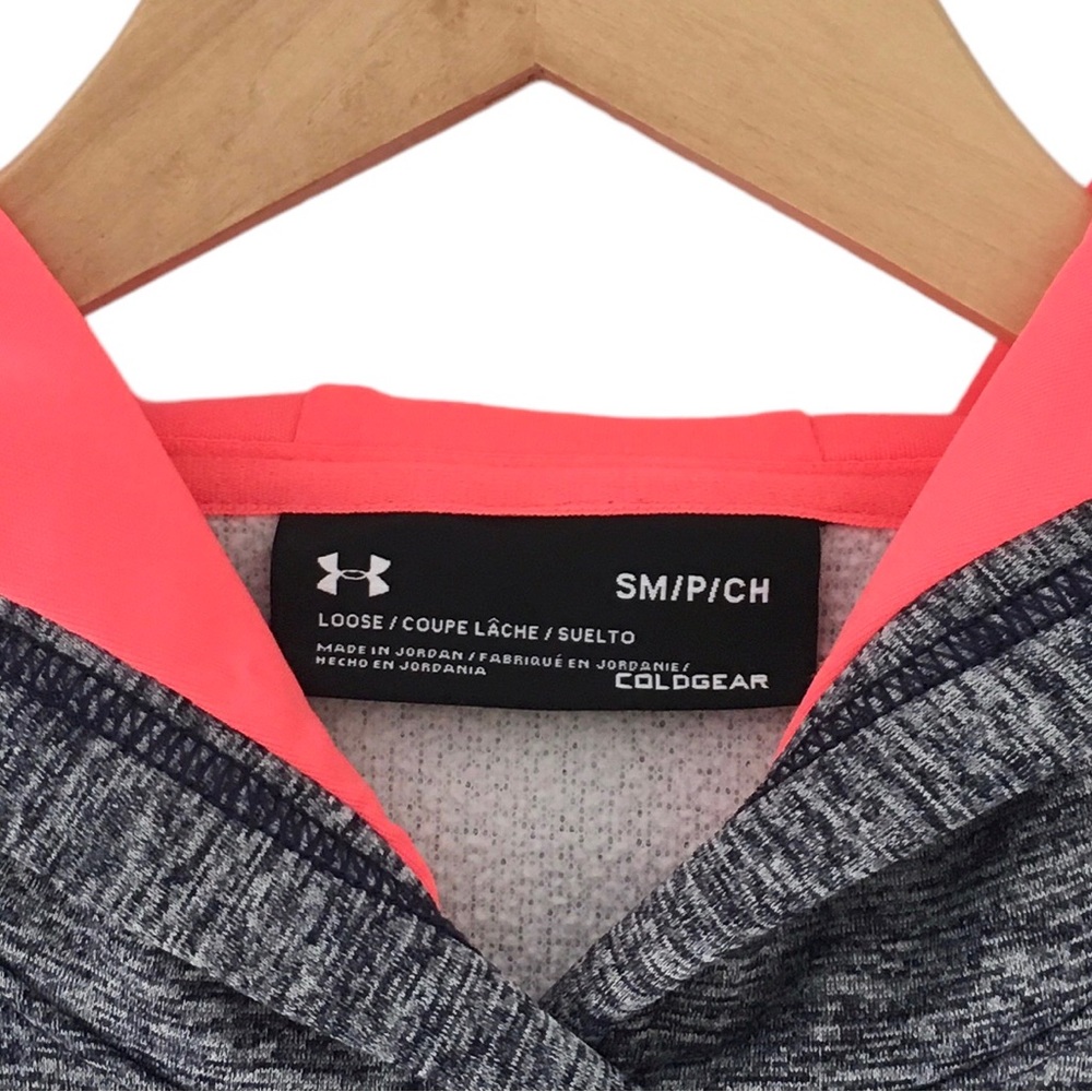 Under Armour Coldgear Storm Hoodie with Neon Pink Big Logo | S - Picture 2 of 7